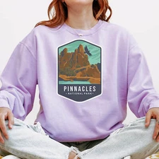 Pinnacles National Park Sweatshirt Rock Formations and Flying Condor Graphic