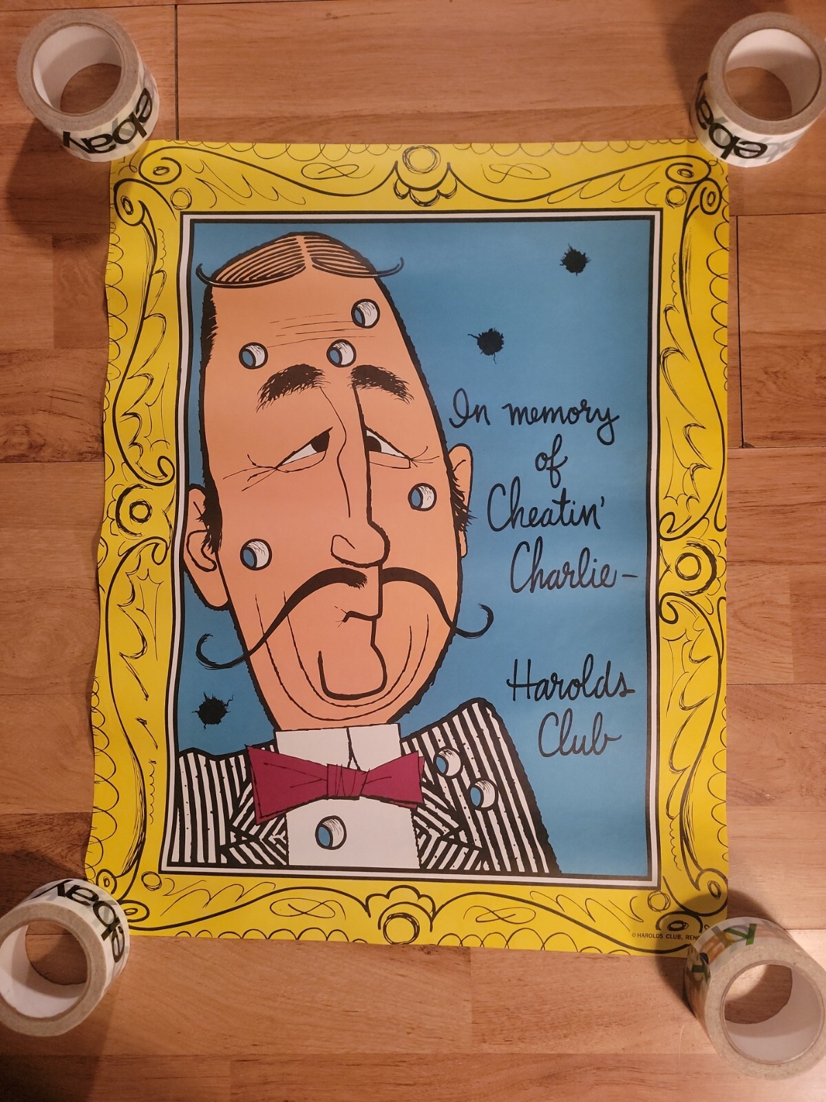 Vintage 1950's Harolds Club Casio Poster Cheatin' Charlie NV Nevada ...