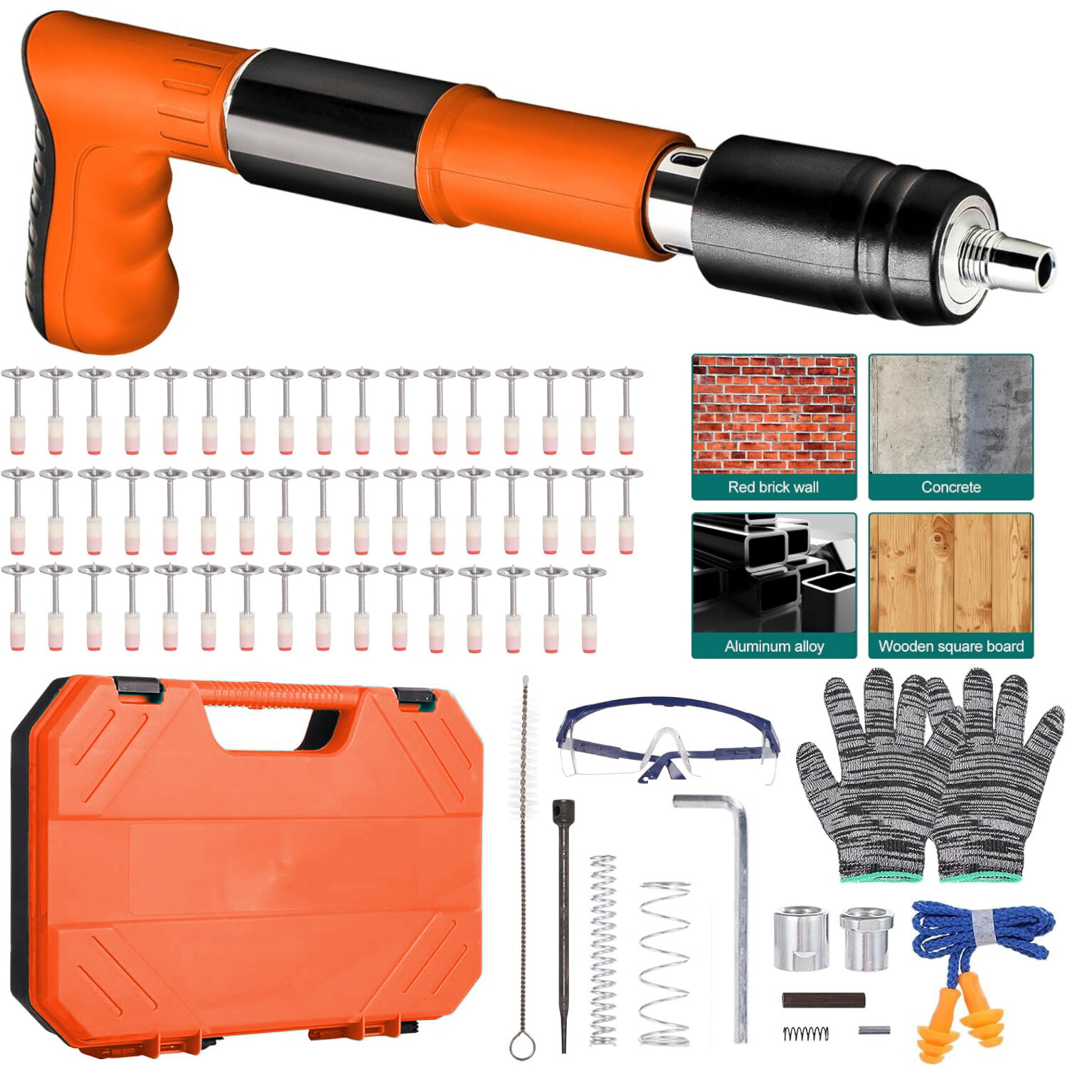 Portable Handheld Nailing Gun for Concrete Steel Wood Brick Fastening