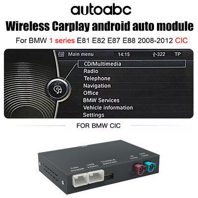 Wireless Android/Auto CarPlay For BMW 1 series E81 E82 E87 E88 2008-2012 CIC