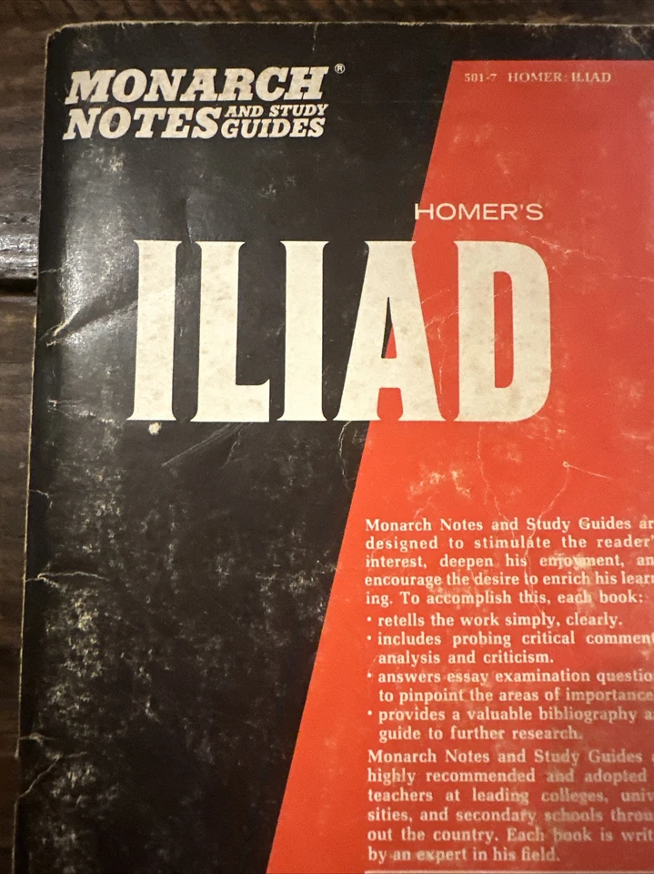 Vintage Monarch Notes and Study Guides Homer's Iliad - Image 2 of 4