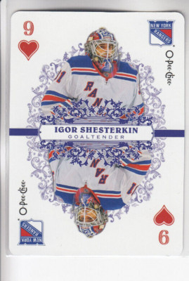 22/23 OPC New York Rangers Igor Shesterkin 9 of Hearts Playing card