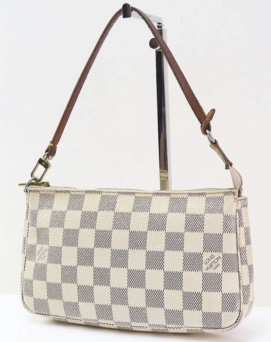 Auth LOUIS VUITTON Accessory Pochette Damier Azur Hand Bag Purse #52813