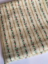 Signature Classics Oakhurst Textiles Green Holly Garland Stripe Fabric 45" x 63"