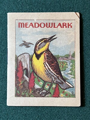 1941 Vintage Premium Cracker Jack Prize Bird Book by John H. Egger Meadowlark
