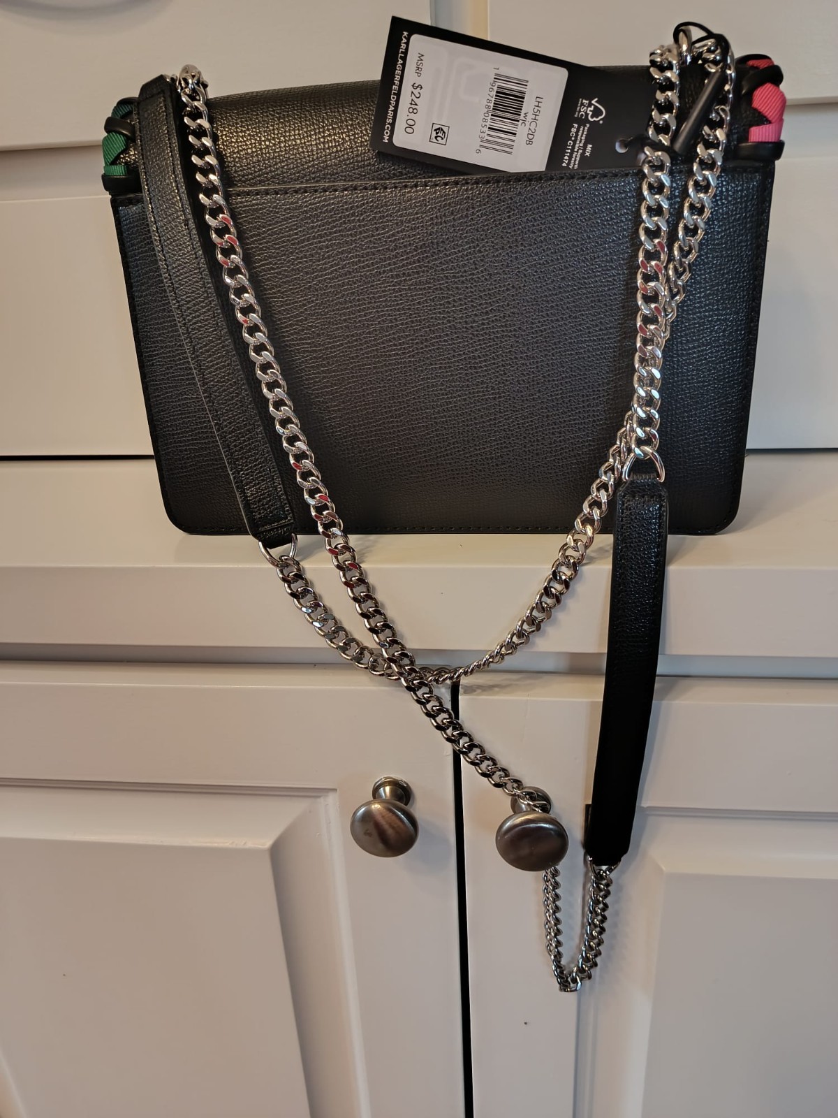 BNIB KARL LAGERFELD PARIS WEAVE TOTE BAG BLACK/MULTI  RRP: £250 image 5