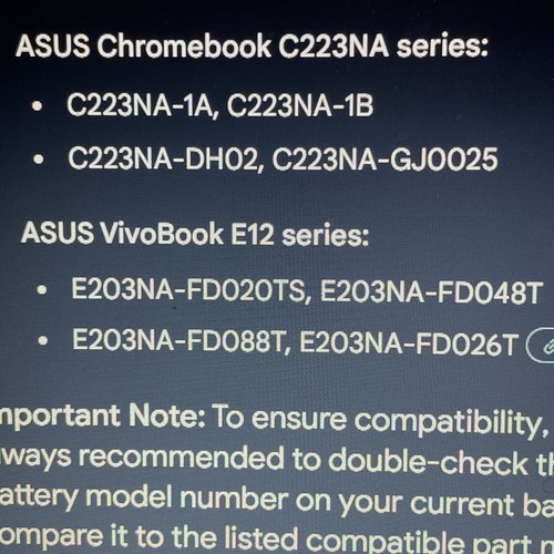 Batteria di ricambio compatibile Asus Chromebook o Asus VivoBook CQCBD vedi foto - Foto 9 di 11