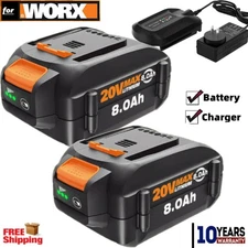 PACK 20V 6.0Ah For WORX 8.0Ah Battery Extend Lithium-Ion WA3525 WA3575 WA3520 US