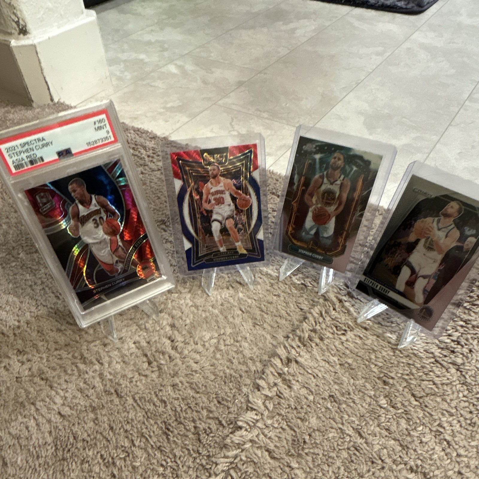 Panini Stephen Curry Warriors 2021-22 Spectra 4-Card Lot #160 PSA 1528733351 view 14
