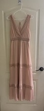 Shinestar Pink Boho V Neck Maxi Dress Medium