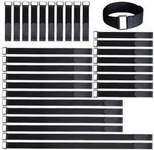 8"12"18"24"30" Hook and Loop Fastening Cable Strap - 30 Pack Reusable Nylon