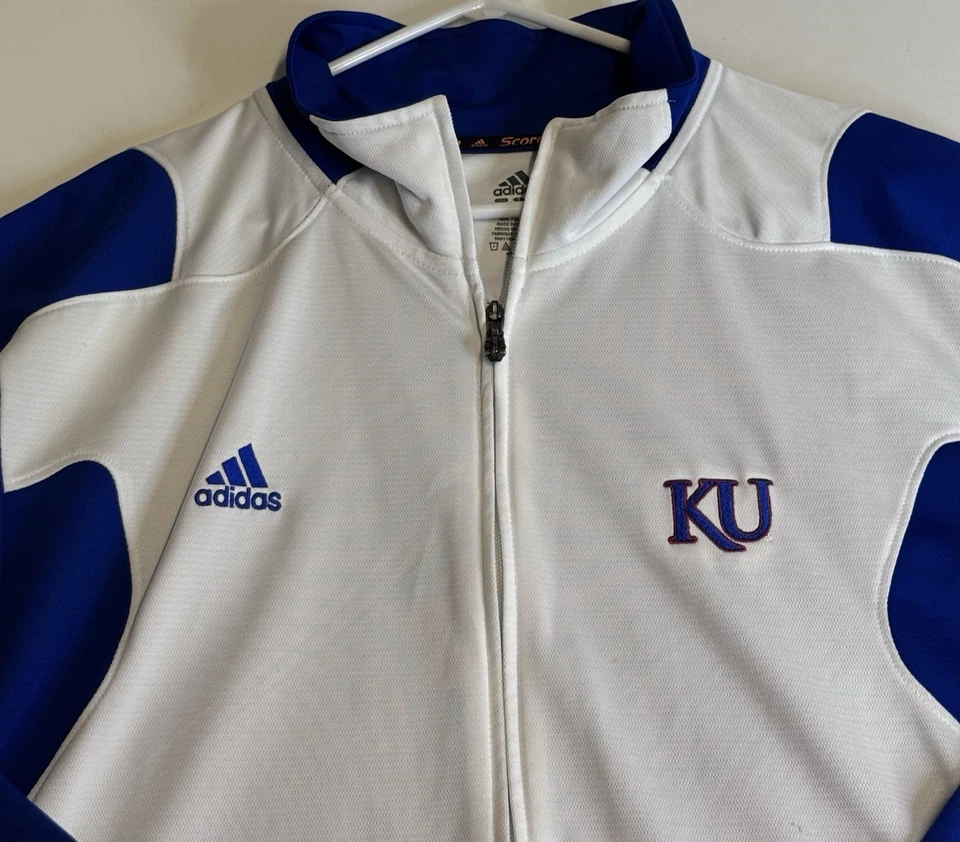 阿迪达斯 Scorch KU 堪萨斯 Jayhawks 男式 XXL 轨道夹克 2XL 篮球 — 第 3/4 张图片