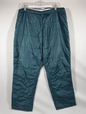LL Bean Womens XL Snow Pants Green Primaloft Insulated Ski Outdoor Winter Gear