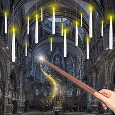 Halloween Decorations, Floating Candles with Wand, Magic Hanging Candles Flicker