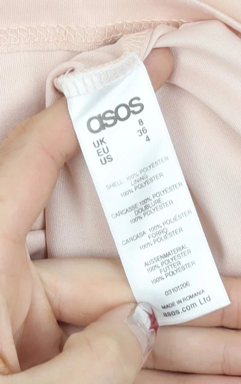 Maxi vestido largo de gasa rosa talla 8 línea A de ASOS para mujer formal boda Foto 4 de 4