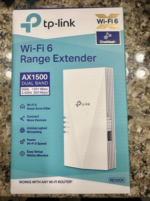 TP-Link RE500X AX1500 Wi-Fi 6 Dual Band OneMesh Extender Gigabit Ethernet