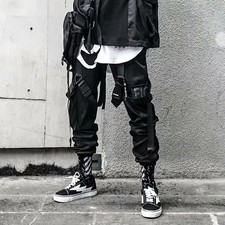 Joggers Cargo Pants for Men Casual Hip Hop Hit Color Pocket Male Trousers Sweatp