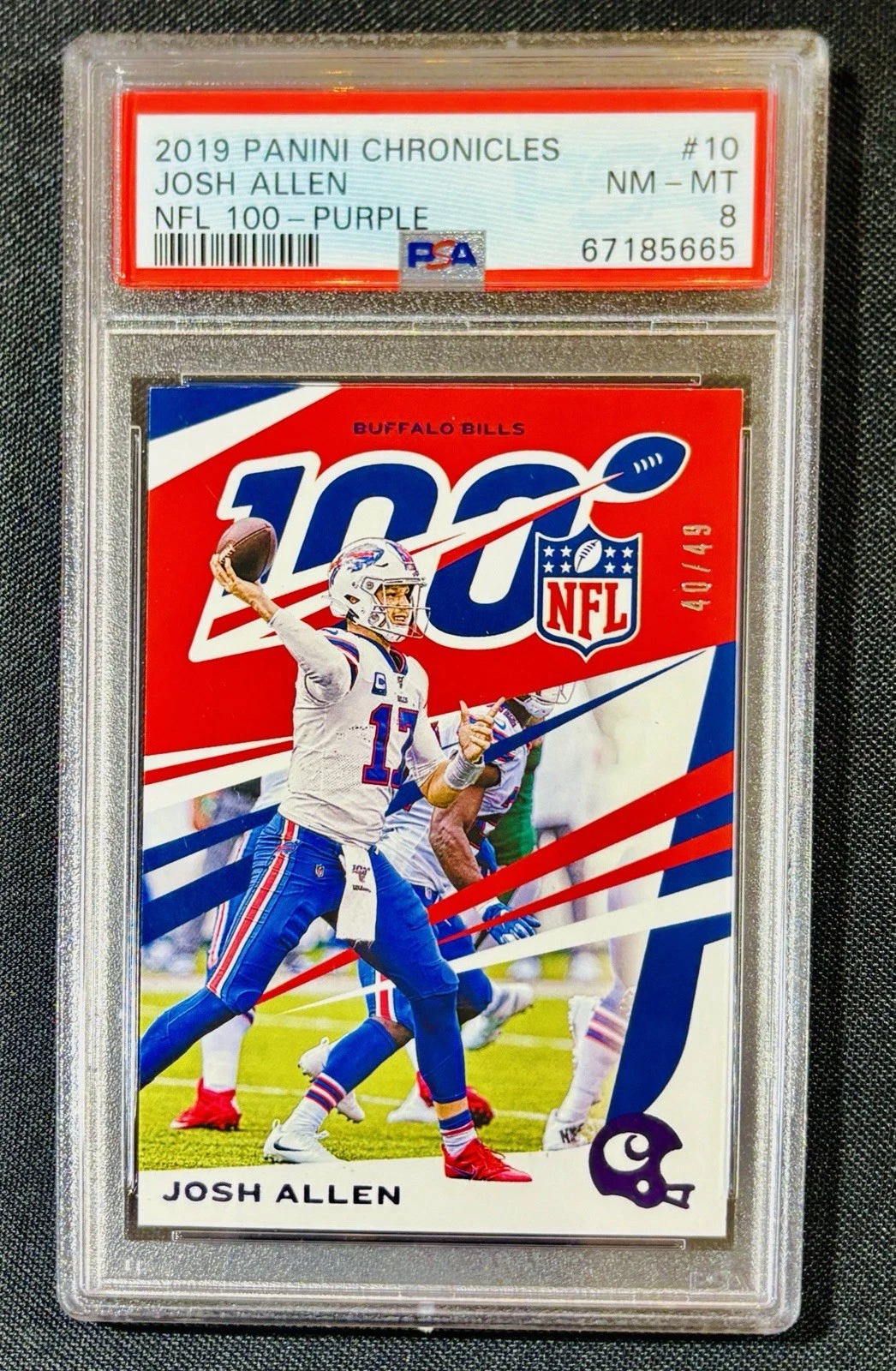 Josh Allen Panini Chronicles NFL 100 #10 Purple