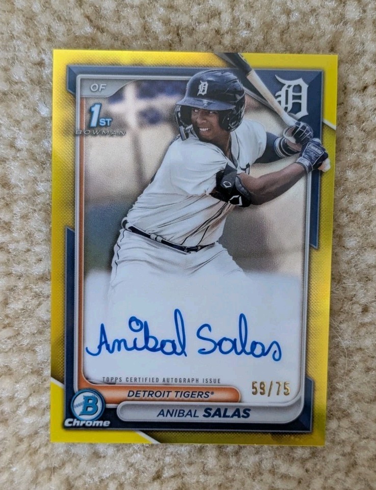 2024 Chrome Anibal Salas Yellow 1st Bowman Auto /75 #CPA-ASA