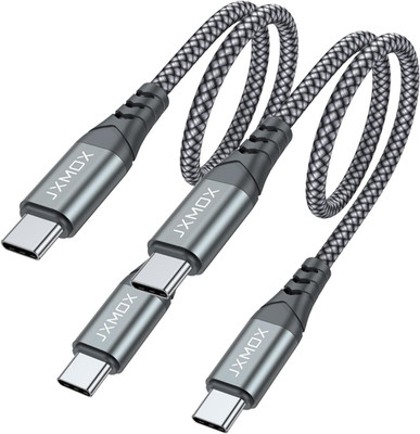 2 Pack 1FT USB-C to USB-C Cable 60W Fast Charging Type C Short Charger Cord Grey