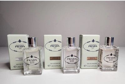 PRADA LES INFUSIONS 3 PCS Set- EDP Splash Miniature Travel Size - .24 Oz Ea- NIB