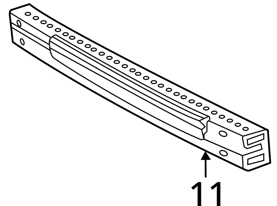 1998-2011 Ford Crown Victoria Rear Bumper Reinforcement 994261 - Image 3 of 3