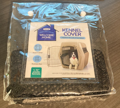 Petmate Kennel Cover 32'' Crate Cage Breathable Mesh Stretch Pet Dog Cat Open Box