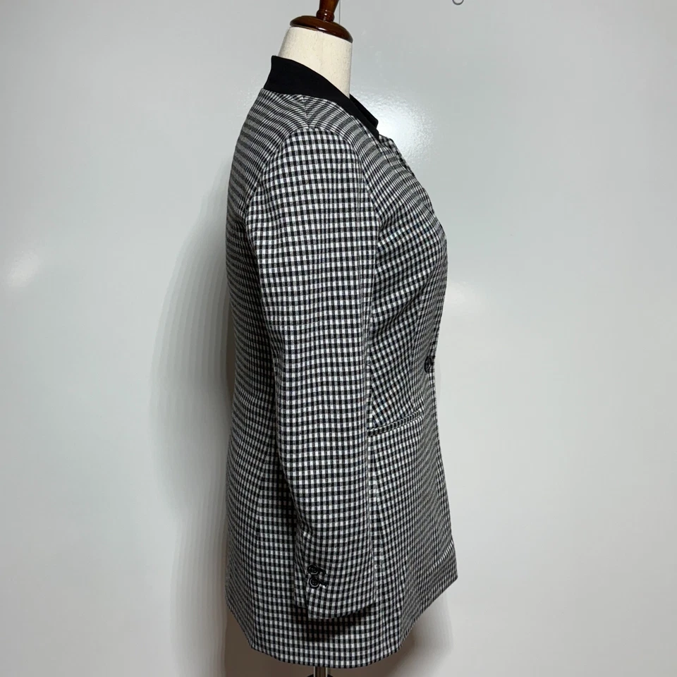Blazer Bar III Mujer 10 Negro Blanco Guinga Cuadros Un Botón Chaqueta de Carrera Foto 4 de 4