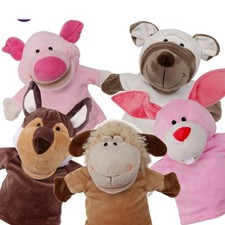 Animal Hand Puppets Set for Kids  Adults - 12.5" Premium Quality Soft Plush ...