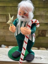 Vintage ANNALEE Doll 9" TRIM the TREE SANTA '99 Star & Candy Cane Made in USA