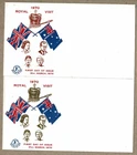 Australia 1970 Excelsior Royal Visit  FDC Cover x2 Unused Diff Colours