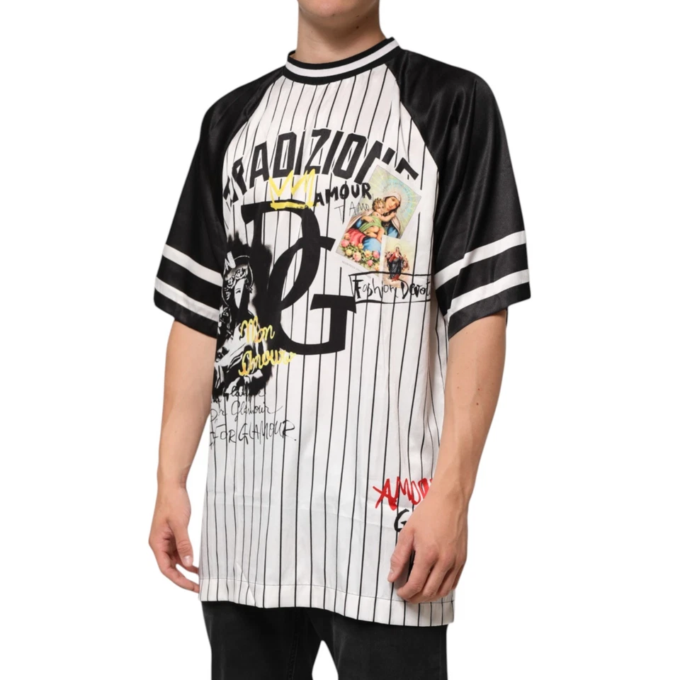 Camiseta DOLCE & GABBANA Tradizione Graffiti Estampado Gran Tamaño Hombres IT50/US40/L $600 Foto 2 de 4