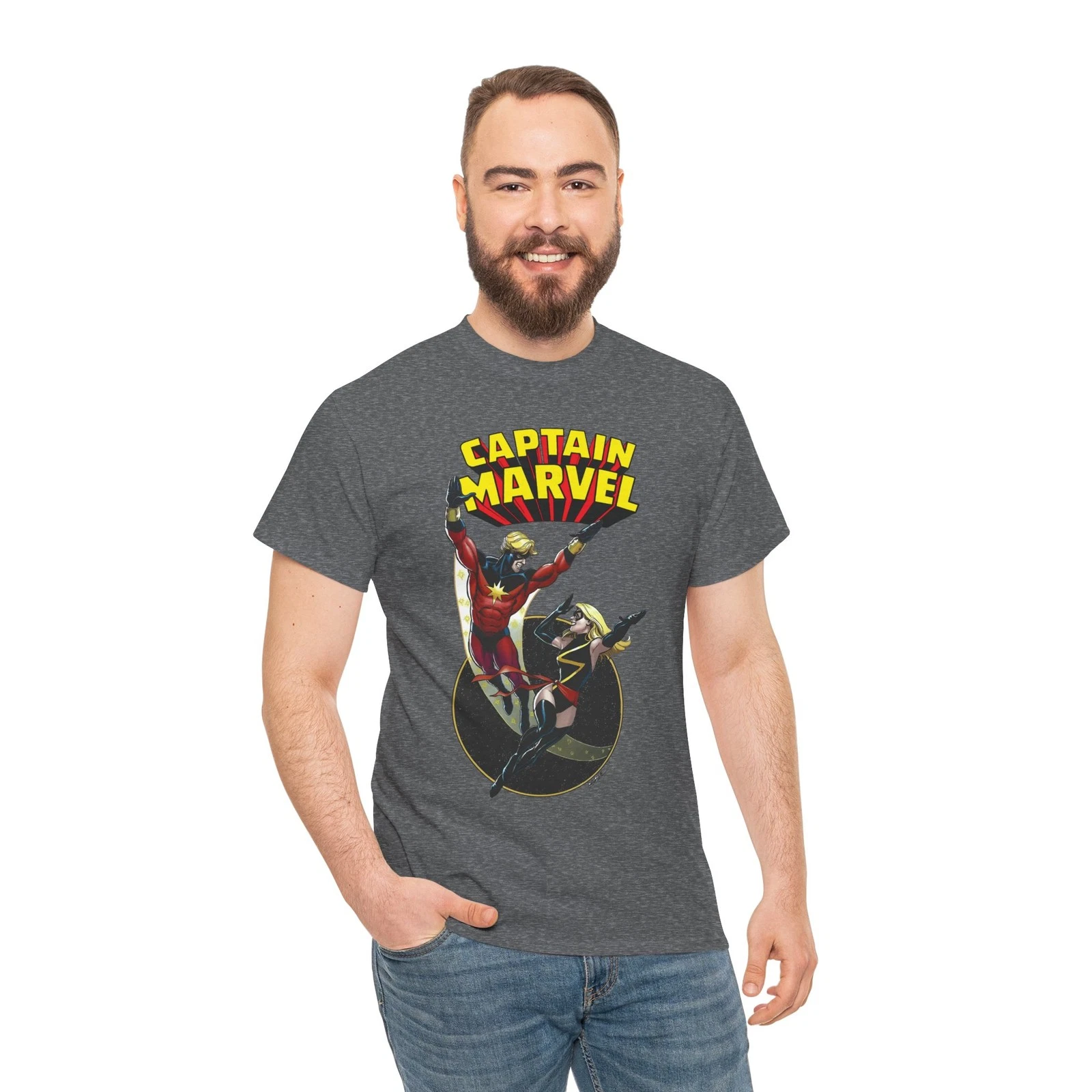Captain Marvel T-Shirt - George Perez Art - Mar-Vell, Carol Danvers
