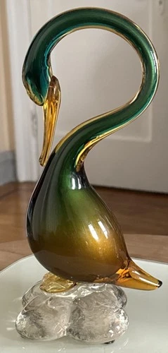 Vintage Murano Art Glass Swan Figurine
