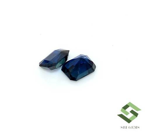 5x4 mm Natural Blue Sapphire Octagon Cut Pair 1.21 CTS Certified Loose Gemstones - Picture 7 of 8