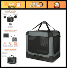 Portable Soft-Sided Folding Travel Crate Kennel for Cats  Dogs - 26"x18"x18