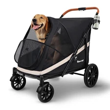 Dog Stroller for Large Dogs One-Click Folding 4 Wheel Foldable Dog Stroller for 