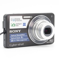Sony Cybershot DSC-W350 14.1MP Digital Camera Black Tested Full Working Set
