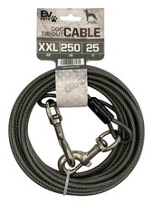 BV Dog Tie Out Cable 25 Feet - Heavy Duty Dog Lead Up to 250 Pounds Large Breed