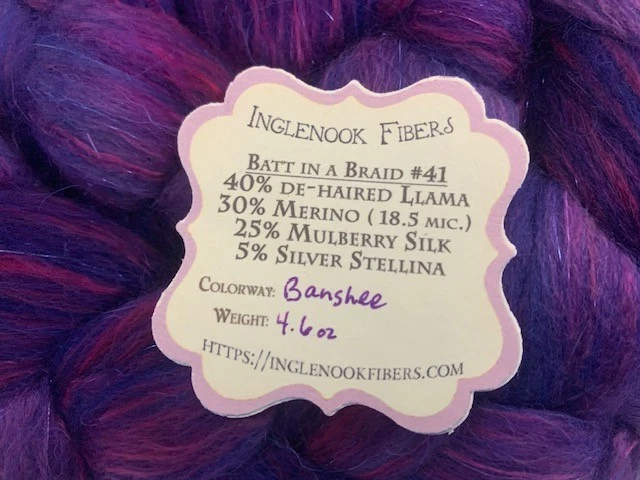 Inglenook Fibers BATT IN A BRAID #5 Licorice and #41 Banshee, NIB - Image 4 of 4