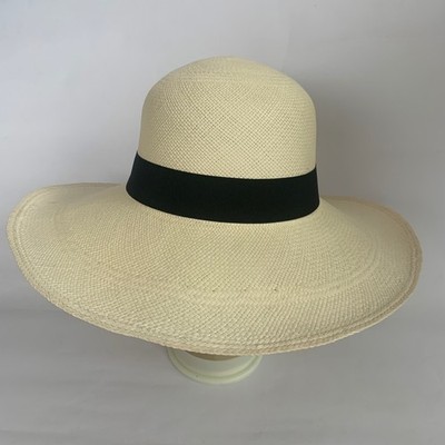 Seconds - Panamahut Handmade In Ecuador. Damen breite Krempe. Weiß 55cm.
