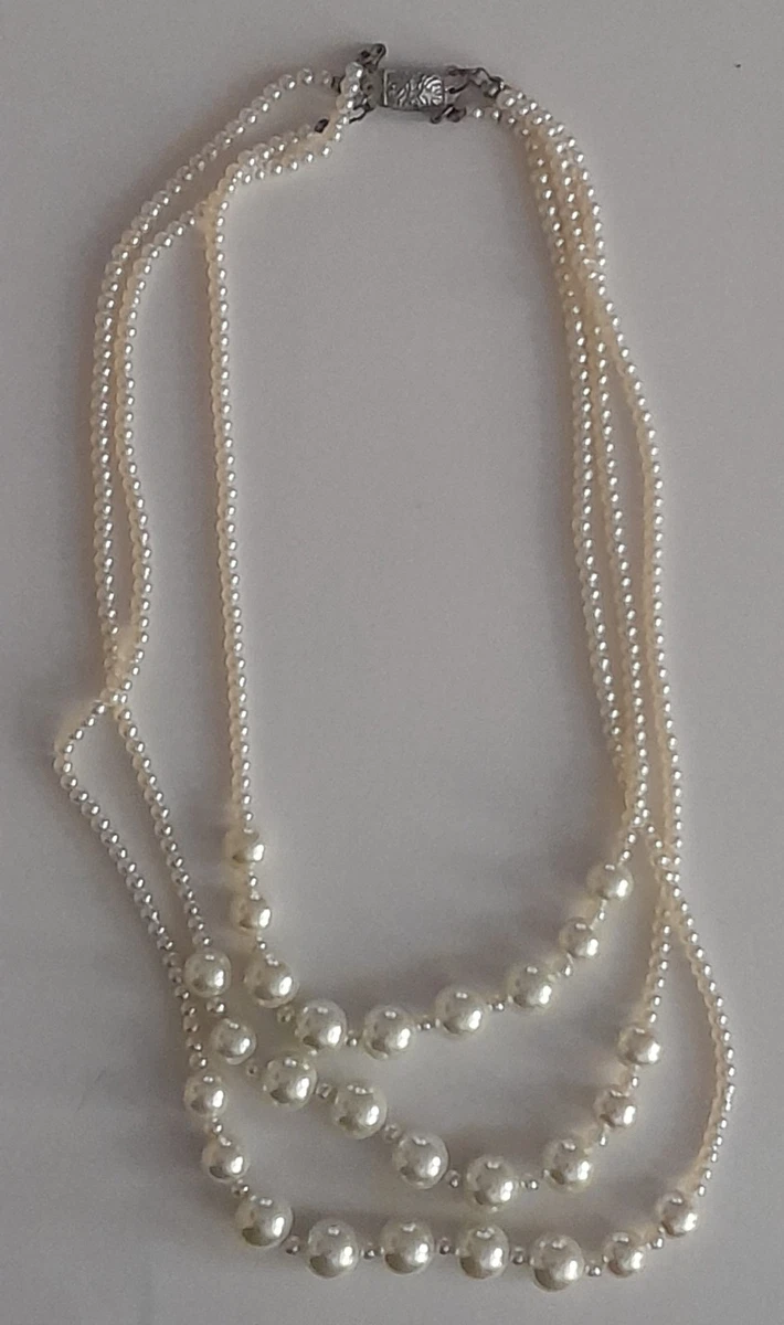 Collana Con Tre Perle Donna – Gioiello Semplice Ed Elegante In Lega E Perle D'Imitazione (Argento, Oro) - 5