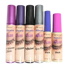 6pcs set Prosa Mascara Rimel 4 en 1 uno Professional, Maxi Volume + Eyeliner 