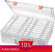 NEW.Photo Storage Boxes 4x6 inches, 18 compartments Clear, 18-pack