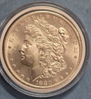 11080SAUE MORGAN SILVER DOLLAR $1 YEAR 1880 SAN FRANCIS CAP AU DETAIL COIN 90%AG
