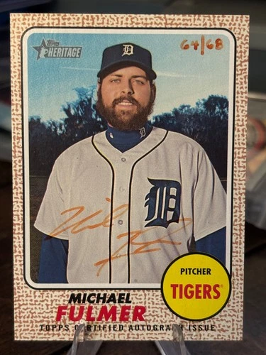 2017 Topps Heritage Real One Autographs Red Ink #ROAMF Michael Fulmer HN