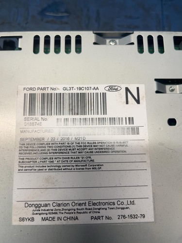 16-17 F150 Radio Receiver Am-fm-cd-mp3 single Disc W/o Satellite Id#Gl3t19c107aa - Bild 3 von 7