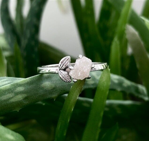 Raw Diamond Ring | Rough Diamond Engagement Ring | 925 Sterling Silver Ring