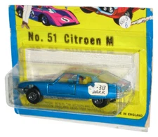 Matchbox Superfast Lesney (1971) Blue Citroen M Toy Car No. 51 - (Damaged Packa