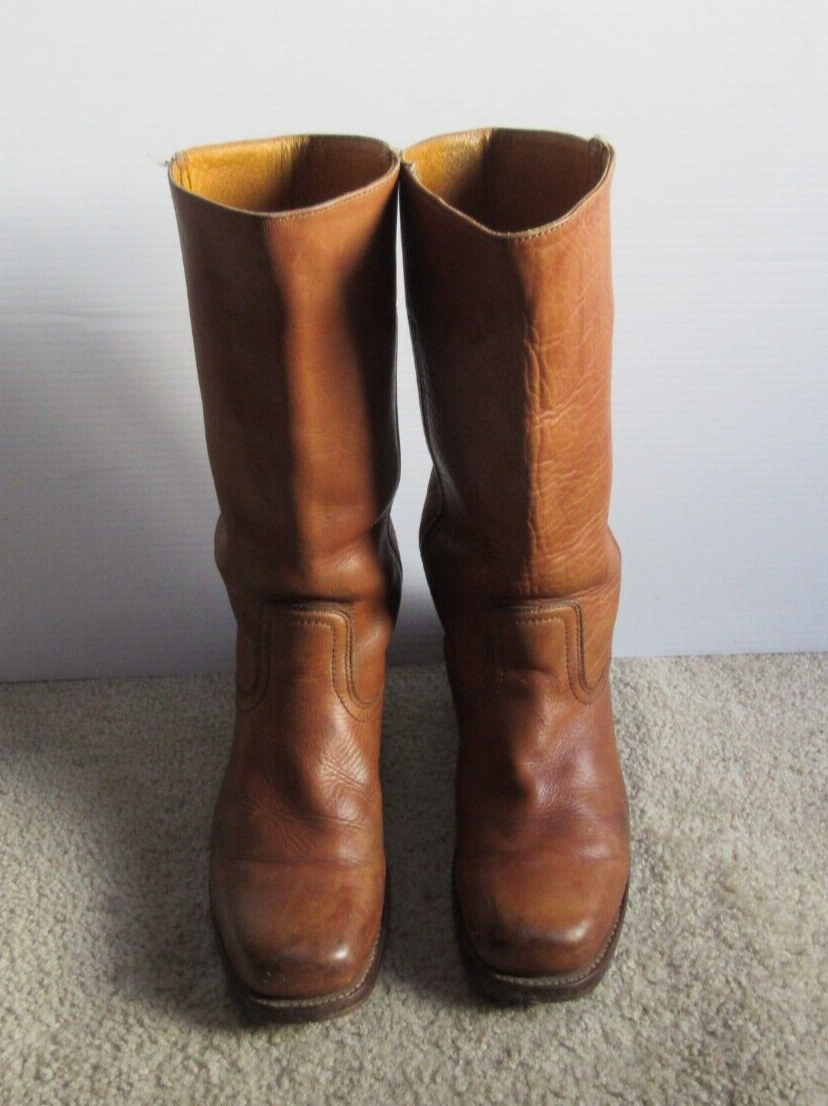 Vintage Frye 77050 Women's Brown Leather Campus Pull On Boots Size